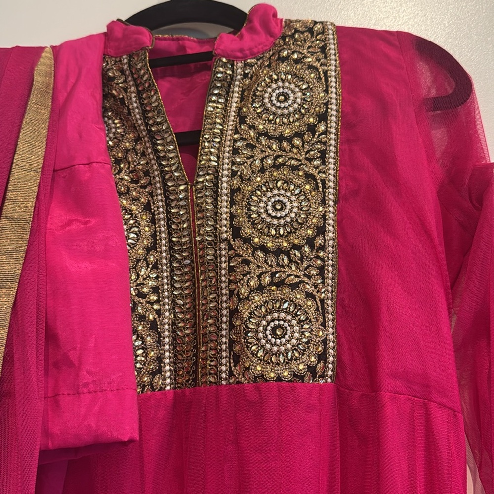 3 piece indian bollywood suit punjabi salwaar kameez set - Picture 3 of 3
